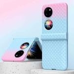 For Huawei P50 Pocket Rainbow Gradient Hinge Shockproof Phone Case(Blue Pink)