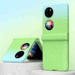 For Huawei P50 Pocket Rainbow Gradient Hinge Shockproof Phone Case(Green Blue)