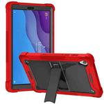 For Lenovo Tab M10 HD Silicone + PC Holder Shockproof Tablet Case(Red+Black)