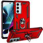 For Motorola Moto G200 5G Shockproof TPU + PC Holder Phone Case(Red)