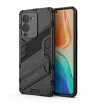 For vivo S15 Punk Armor PC + TPU Phone Case with Holder(Black)