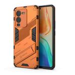 For vivo S15 Punk Armor PC + TPU Phone Case with Holder(Orange)