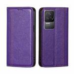 For Xiaomi Redmi K50 / K50 Pro Grid Texture Magnetic Flip Leather Phone Case(Purple)