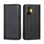 For Xiaomi Redmi K50 Gaming / Poco F4 GT Grid Texture Magnetic Flip Leather Phone Case(Black)