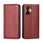 For Xiaomi Redmi K50 Gaming / Poco F4 GT Grid Texture Magnetic Flip Leather Phone Case(Red)