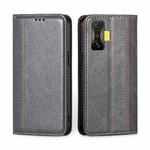 For Xiaomi Redmi K50 Gaming / Poco F4 GT Grid Texture Magnetic Flip Leather Phone Case(Grey)
