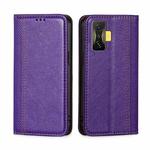 For Xiaomi Redmi K50 Gaming / Poco F4 GT Grid Texture Magnetic Flip Leather Phone Case(Purple)