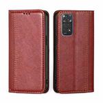 For Xiaomi Redmi Note 11 Global / Note 11S Grid Texture Magnetic Flip Leather Phone Case(Red)
