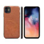 For iPhone 11 Card Slots Full Coverage PU+TPU Phone Case (Brown)