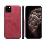 For iPhone 11 Pro Max Card Slots Full Coverage PU+TPU Phone Case (Red)