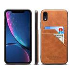 Card Slots Full Coverage PU+TPU Phone Case For iPhone XR(Brown)