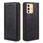 For vivo S12 / V23 5G Grid Texture Magnetic Flip Leather Phone Case(Black)