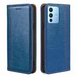 For vivo S12 Pro / V23 Pro Grid Texture Magnetic Flip Leather Phone Case(Blue)