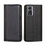 For vivo Y55s 5G Grid Texture Magnetic Flip Leather Phone Case(Black)