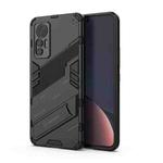 For Xiaomi 12 Lite Punk Armor PC + TPU Phone Case with Holder(Black)