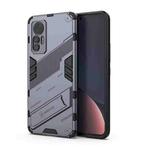 For Xiaomi 12 Lite Punk Armor PC + TPU Phone Case with Holder(Grey)