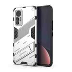 For Xiaomi 12 Lite Punk Armor PC + TPU Phone Case with Holder(White)