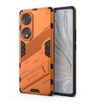 For Honor 70 Punk Armor 2 in 1 PC + TPU Shockproof Case with Invisible Holder(Orange)