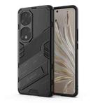 For Honor 70 Pro Punk Armor 2 in 1 PC + TPU Shockproof Case with Invisible Holder(Black)