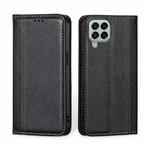 For Samsung Galaxy M33 5G Grid Texture Magnetic Flip Leather Phone Case(Black)