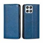 For Honor X30i Grid Texture Magnetic Flip Leather Phone Case(Blue)