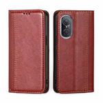 For Huawei nova 9 SE 4G Grid Texture Magnetic Flip Leather Phone Case(Red)