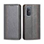 For Huawei nova 9 SE 4G Grid Texture Magnetic Flip Leather Phone Case(Grey)