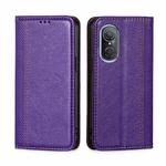 For Huawei nova 9 SE 4G Grid Texture Magnetic Flip Leather Phone Case(Purple)