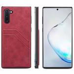 For Samsung Galaxy Note10 Card Slots Full Coverage PU+TPU Phone Case(Red)