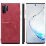 For Samsung Galaxy Note10+ Card Slots Full Coverage PU+TPU Phone Case(Red)