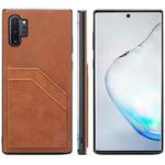 For Samsung Galaxy Note10+ Card Slots Full Coverage PU+TPU Phone Case(Brown)