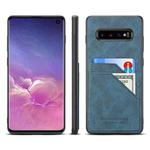 For Samsung Galaxy S10 Card Slots Full Coverage PU+TPU Phone Case(Blue)