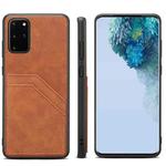 For Samsung Galaxy S20+ Card Slots Full Coverage PU+TPU Phone Case(Brown)