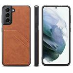 For Samsung Galaxy S21 5G Card Slots Full Coverage PU+TPU Phone Case(Brown)