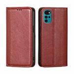 For Motorola Moto G22 Grid Texture Magnetic Flip Leather Phone Case(Red)