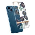 For iPhone 14 Translucent Electroplating Flower Phone Case (Cineraria)