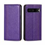 For Google Pixel 7 5G Grid Texture Magnetic Flip Leather Phone Case(Purple)