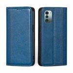 For Nokia G21 / G11 Grid Texture Magnetic Flip Leather Phone Case(Blue)