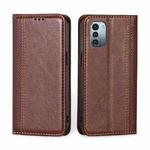 For Nokia G21 / G11 Grid Texture Magnetic Flip Leather Phone Case(Brown)