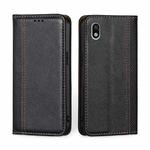 For Sony Xperia Ace III Grid Texture Magnetic Flip Leather Phone Case(Black)