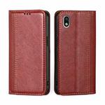 For Sony Xperia Ace III Grid Texture Magnetic Flip Leather Phone Case(Red)