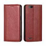 For ZTE Tempo X / Vantage Z839 / N9137 Grid Texture Magnetic Flip Leather Phone Case(Red)