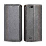 For ZTE Tempo X / Vantage Z839 / N9137 Grid Texture Magnetic Flip Leather Phone Case(Grey)