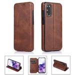 For Samsung Galaxy S20 5G Card Slots Flip Leather Phone Case(Brown)