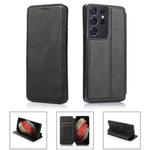 For Samsung Galaxy S21 Ultra 5G Card Slots Flip Leather Phone Case(Black)
