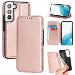 For Samsung Galaxy S22 5G Card Slots Flip Leather Phone Case(Rose Gold)