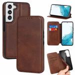 For Samsung Galaxy S22+ 5G Card Slots Flip Leather Phone Case(Brown)