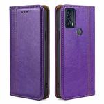 For TCL 20B 6159K Grid Texture Magnetic Flip Leather Phone Case(Purple)