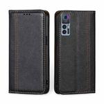 For TCL 30 5G / 30+ 5G Grid Texture Magnetic Flip Leather Phone Case(Black)