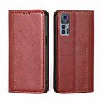 For TCL 30 5G / 30+ 5G Grid Texture Magnetic Flip Leather Phone Case(Red)